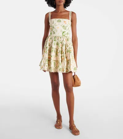 Agua By Agua Bendita Lima Floral Cotton-blend Minidress