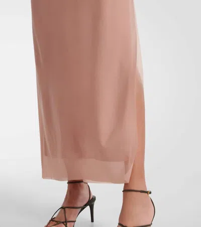 Sir Ruby Draped Sheer Maxi Dress