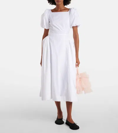 Simone Rocha Womens White Tutu Puffed-sleeves Cotton-poplin Detail Dress In White