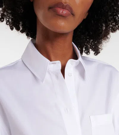 Simone Rocha Cropped Puff-sleeve Cotton Poplin Shirt In White