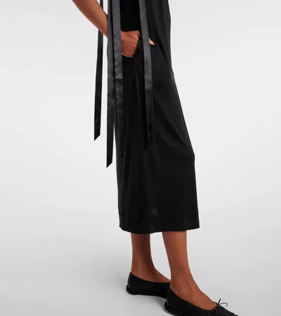 Simone Rocha Bow-detail Jersey Midi Dress In Black