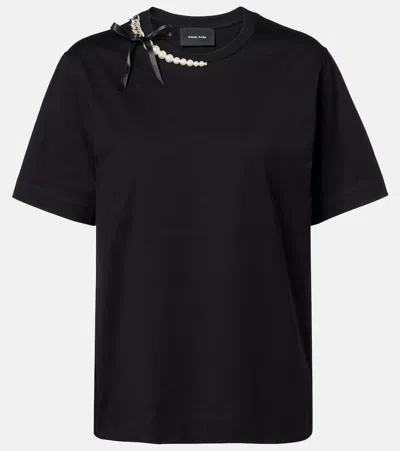 Simone Rocha Embellished Cotton Jersey T-shirt