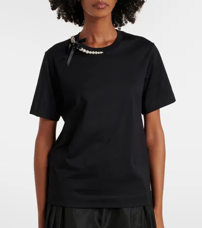 Simone Rocha Embellished Cotton Jersey T-shirt