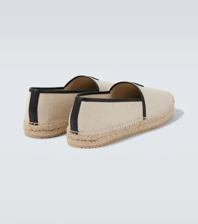 Dolce & Gabbana Dg Leather-trimmed Espadrille Sandals