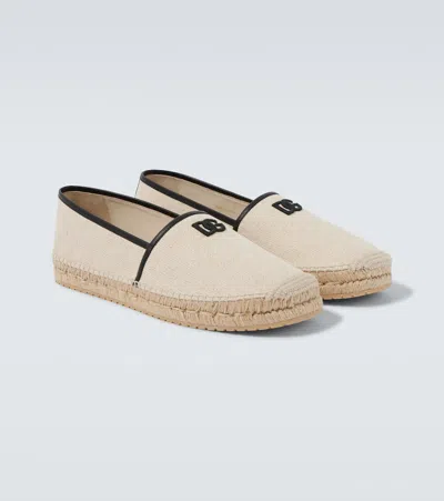Dolce & Gabbana Dg Leather-trimmed Espadrille Sandals