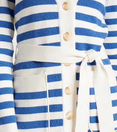 Posse Womens Blue Stripe Ari Stripe Knitted Cardigan Xs In Blue