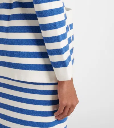 Posse Womens Blue Stripe Ari Stripe Knitted Cardigan Xs In Blue