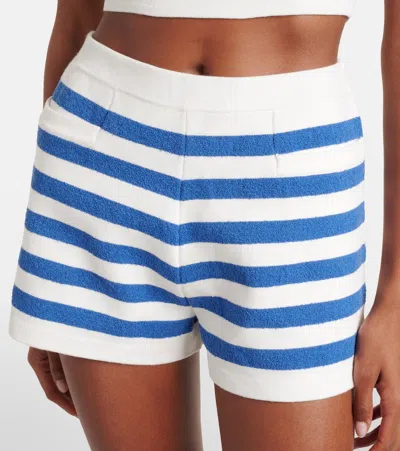 Posse Ari High-rise Striped Shorts In Blue