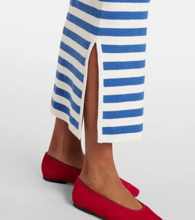 Posse Womens Blue Stripe Ari Stripe Knitted Maxi Skirt Xs In Blue
