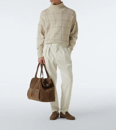 Dunhill Cashmere Intarsia Sweater In Neutral