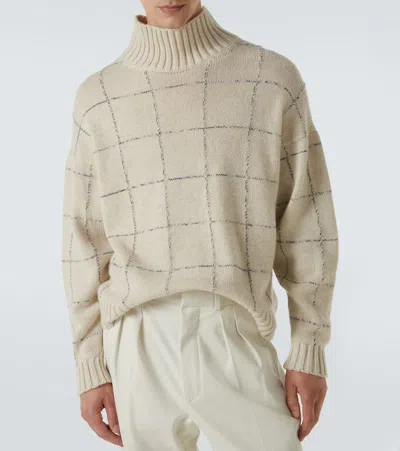 Dunhill Cashmere Intarsia Sweater In Neutral