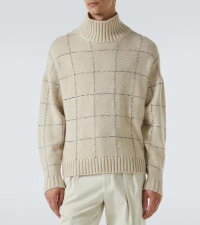 Dunhill Cashmere Intarsia Sweater In Neutral