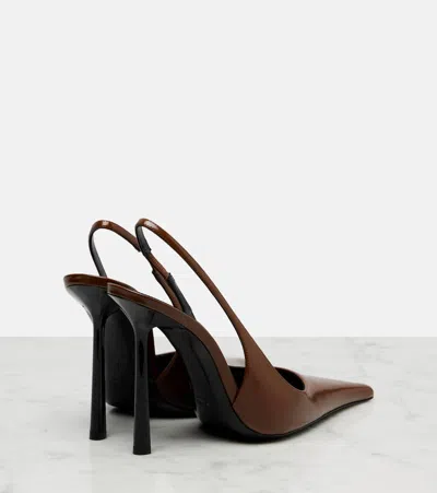 Saint Laurent Vendome Slingback Pumps In Glazed Leather