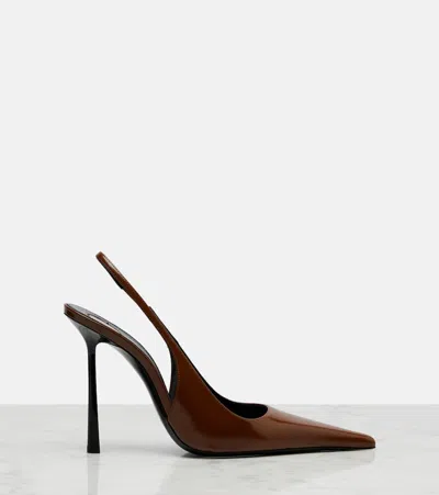 Saint Laurent Vendome Slingback Pumps In Glazed Leather