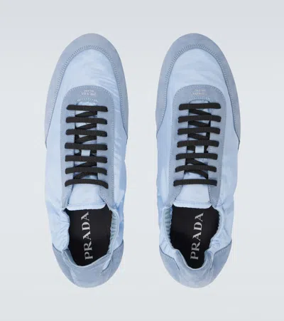 Prada Collapse Re-nylon And Suede Sneakers