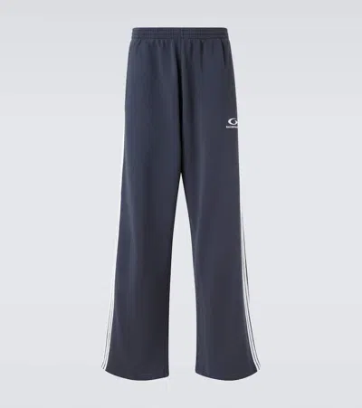 Balenciaga Men Blue Loop Sports Icon Baggy Sweatpants In Blue