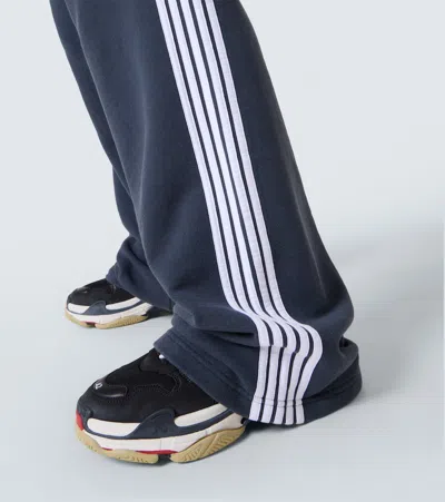 Balenciaga Men Blue Loop Sports Icon Baggy Sweatpants In Blue