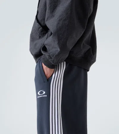 Balenciaga Men Blue Loop Sports Icon Baggy Sweatpants In Blue