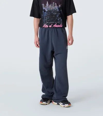 Balenciaga Men Blue Loop Sports Icon Baggy Sweatpants In Blue