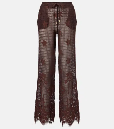 Melissa Odabash Etta Cotton-blend Lace Wide-leg Pants