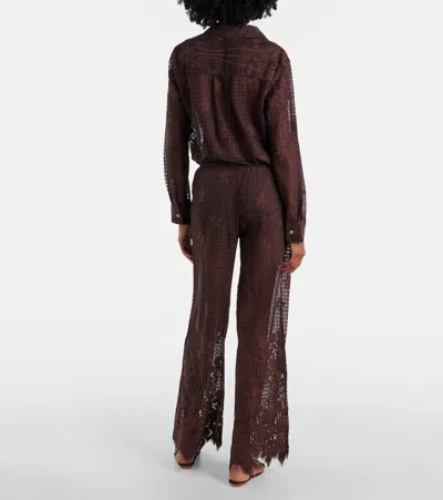 Melissa Odabash Etta Cotton-blend Lace Wide-leg Pants