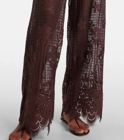 Melissa Odabash Etta Cotton-blend Lace Wide-leg Pants