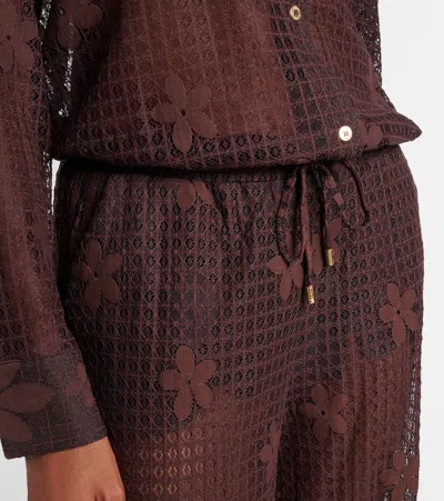 Melissa Odabash Etta Cotton-blend Lace Wide-leg Pants