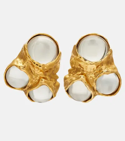 Saint Laurent Bubble Embellished Clip-on Earrings