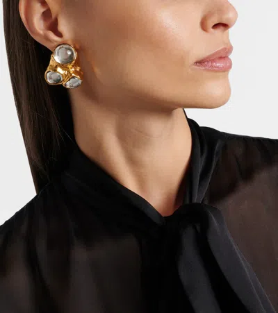 Saint Laurent Bubble Embellished Clip-on Earrings