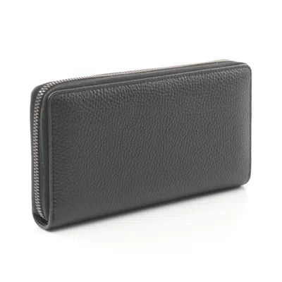 Pre-owned Gucci Black Leather Long Wallet (bi-fold) ()