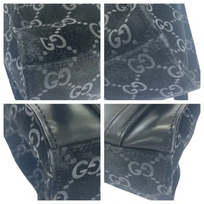 Pre-owned Gucci Black Suede Leather Backpack ()