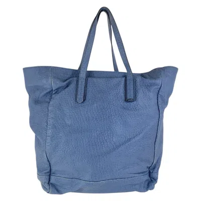 Pre-owned Gucci Blue Navy Leather Shoulder Bag Tote Bag ()