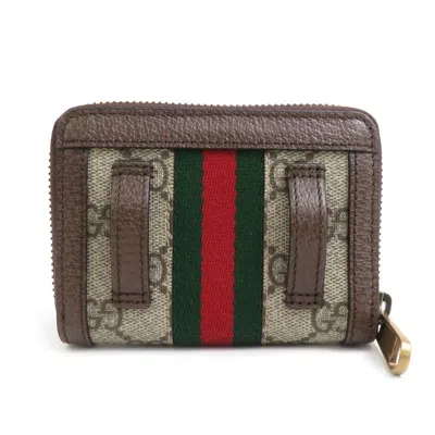 Pre-owned Gucci Brown Gold Gg Supreme Metal Coin Purse/coin Case () In Multi