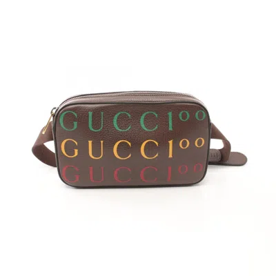 Pre-owned Gucci Brown Multi-color Leather Fanny Pack Sling Bag ()