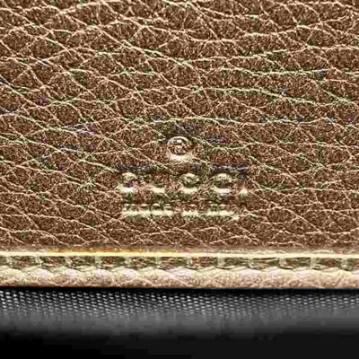Pre-owned Gucci Brown Pink Gg Canvas Leather Long Wallet (bi-fold) () In Multi