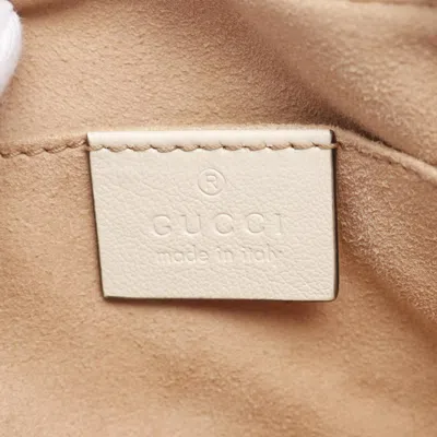 Pre-owned Gucci Navy White Leather Shoulder Bag ()