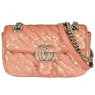 Pre-owned Gucci Pink Spangles Leather Shoulder Bag ()