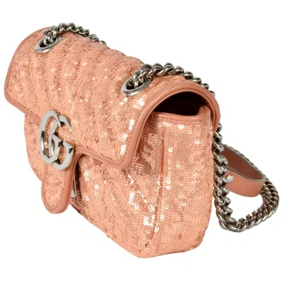 Pre-owned Gucci Pink Spangles Leather Shoulder Bag ()