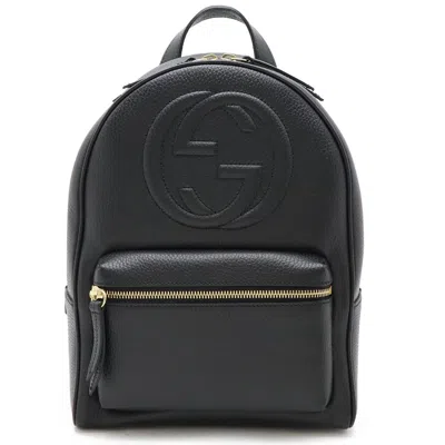 Pre-owned Gucci Soho Black Leather Backpack ()