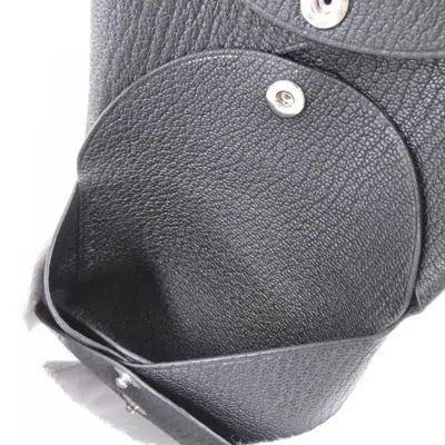 Pre-owned Hermes Black Chevre Leather Coin Purse/coin Case ()