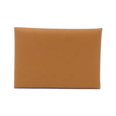 Pre-owned Hermes Brown Epsom Leather Coin Purse/coin Case ()