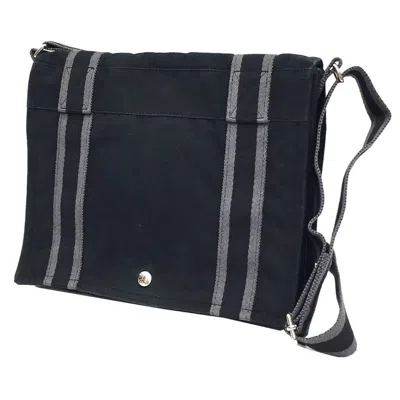 Pre-owned Hermes Fourre Tout Black Canvas Messenger Bag Shoulder Bag ()