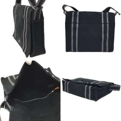 Pre-owned Hermes Fourre Tout Black Canvas Messenger Bag Shoulder Bag ()
