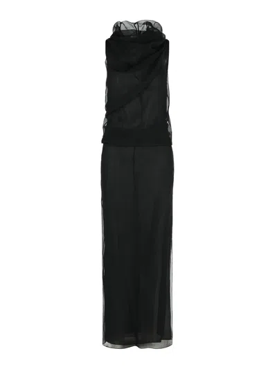 Khaite Jeanty Black Silk Dress