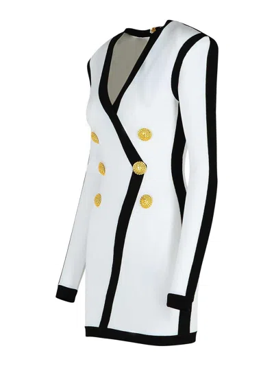 Balmain Viscose Blend Dress Contrast Trim