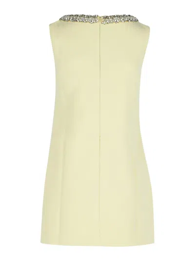 Self-portrait Bow Yellow Polyester Dress