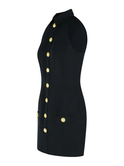 Balmain Black Virgin Wool Short Dress