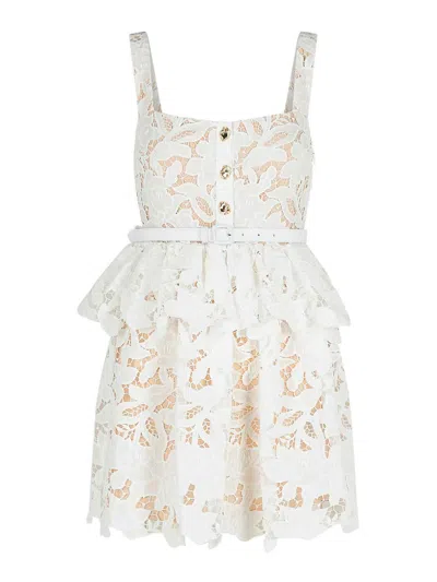 Self-portrait Self Portrait 'lace' Dress In White Polyamide Blend Women In White