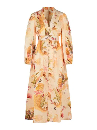 Zimmermann 'plunge' Low-cut Linen Dress