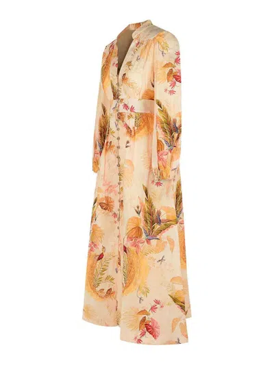 Zimmermann 'plunge' Low-cut Linen Dress